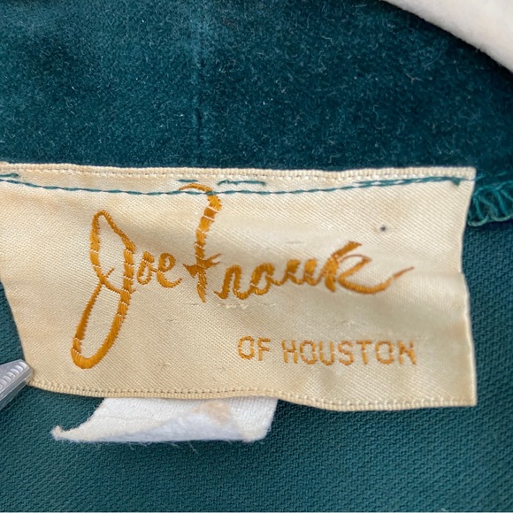 Vintage 60s 70s Joe Frank of Houston 100% Cotton Velvet Forest Green Shacket - Picture 10 of 10